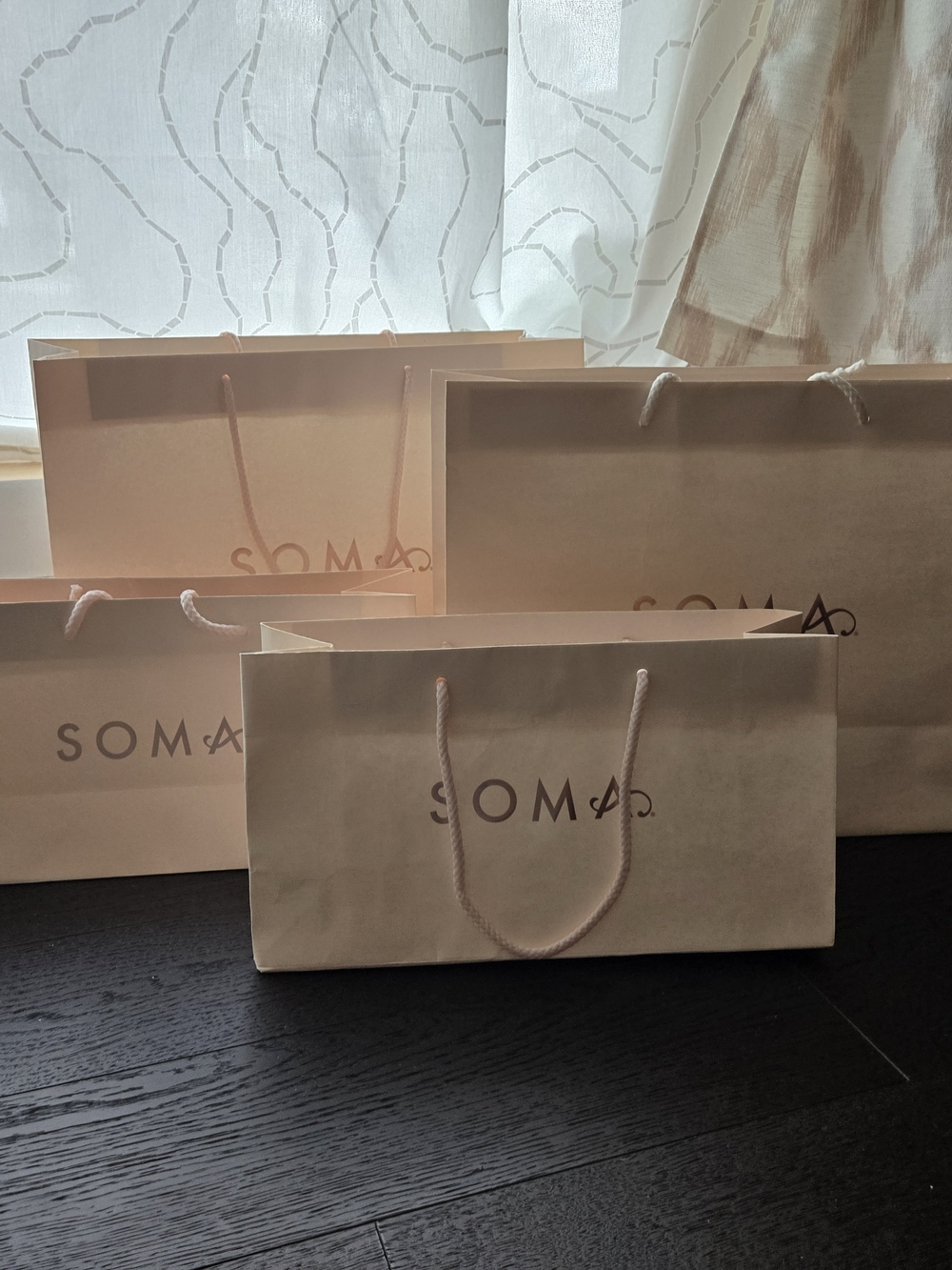 SOMA Pale Pink Branded Shopping Bags - Set